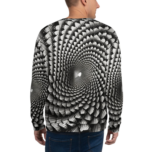 Monochrome Vortex Spiral Sweatshirt