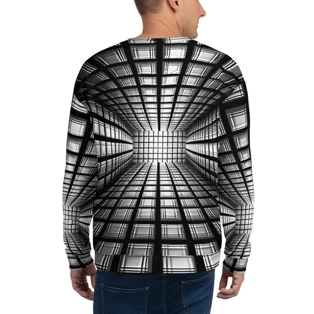 Monochrome Grid Illusion Sweatshirt