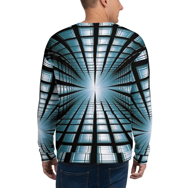 Futuristic Vortex: Geometric Grid Sweatshirt