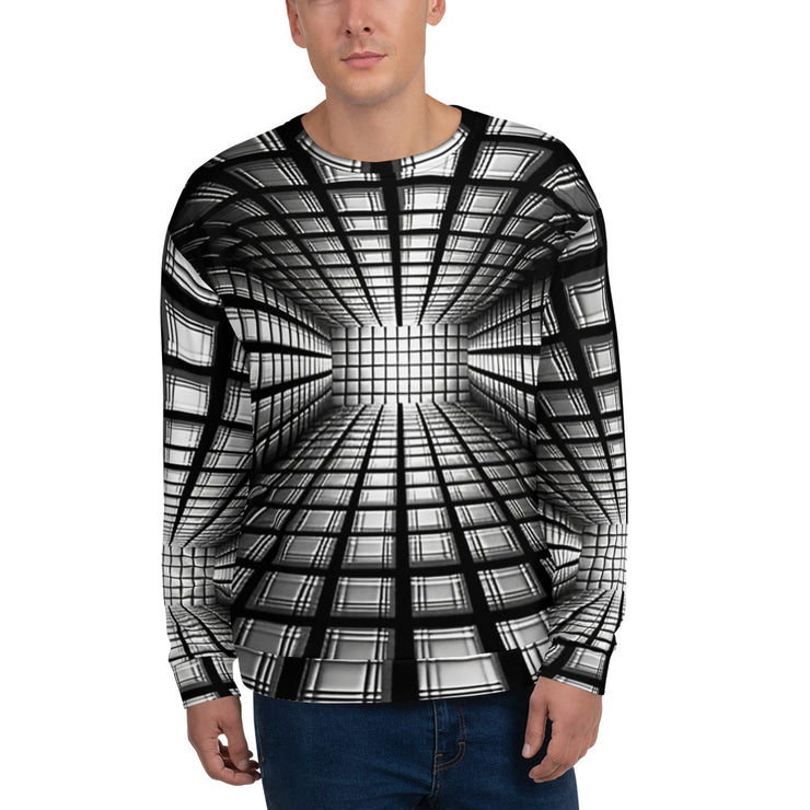 Monochrome Grid Illusion Sweatshirt