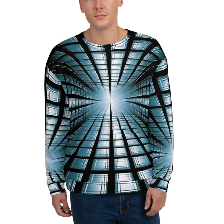 Futuristic Vortex: Geometric Grid Sweatshirt