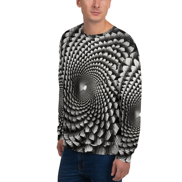 Monochrome Vortex Spiral Sweatshirt