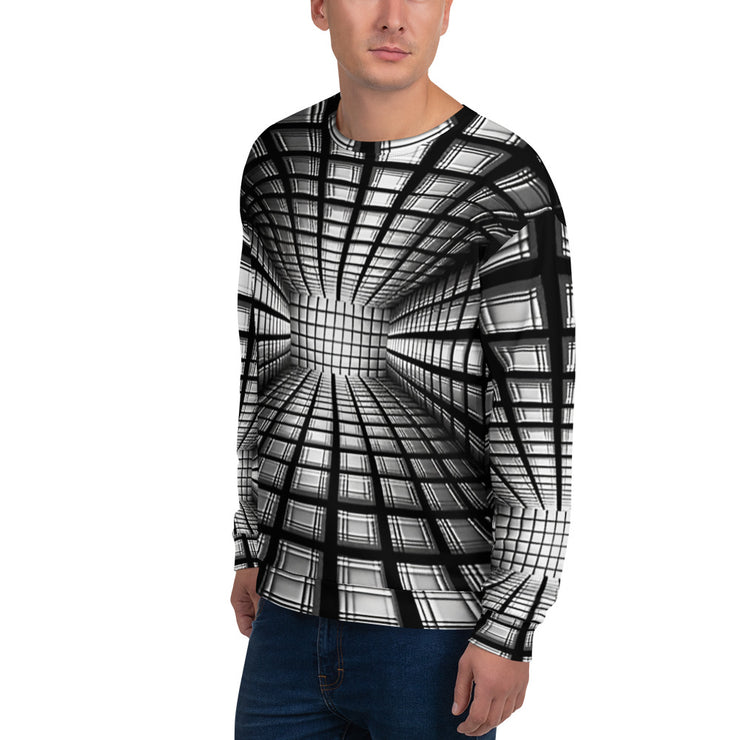 Monochrome Grid Illusion Sweatshirt