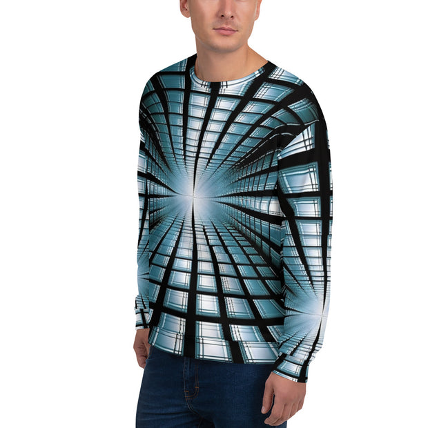 Futuristic Vortex: Geometric Grid Sweatshirt