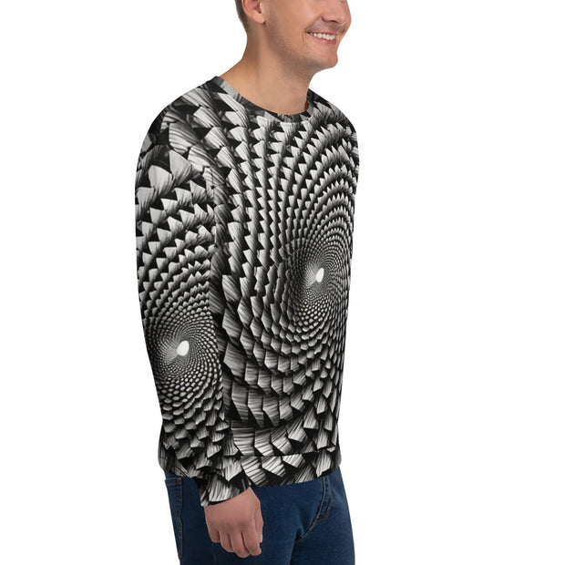 Monochrome Vortex Spiral Sweatshirt