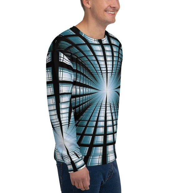 Futuristic Vortex: Geometric Grid Sweatshirt