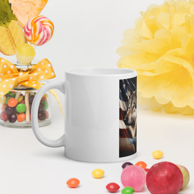 White glossy mug