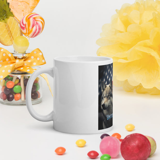 White glossy mug