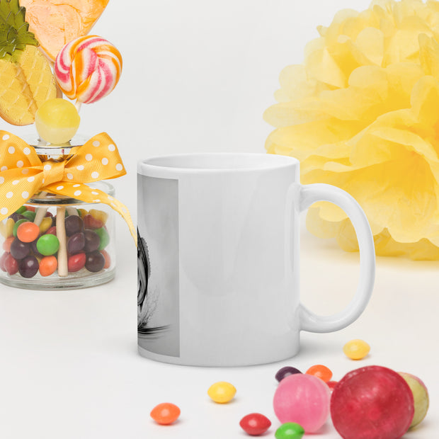 White glossy mug