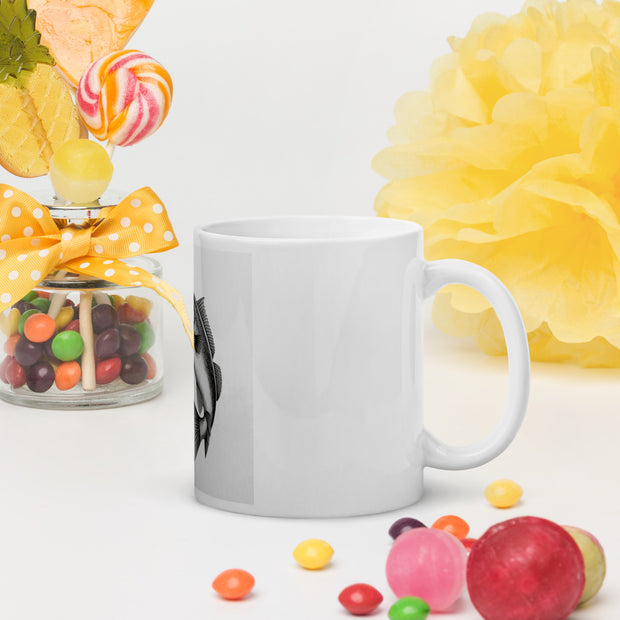 White glossy mug