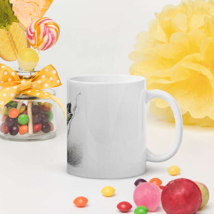 White glossy mug