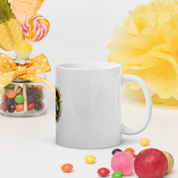 White glossy mug