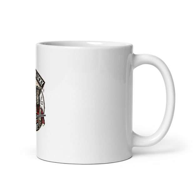 White glossy mug