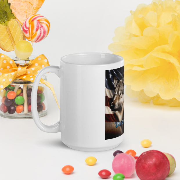 White glossy mug