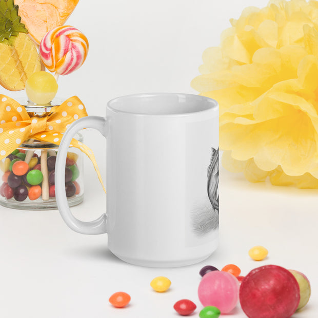 White glossy mug