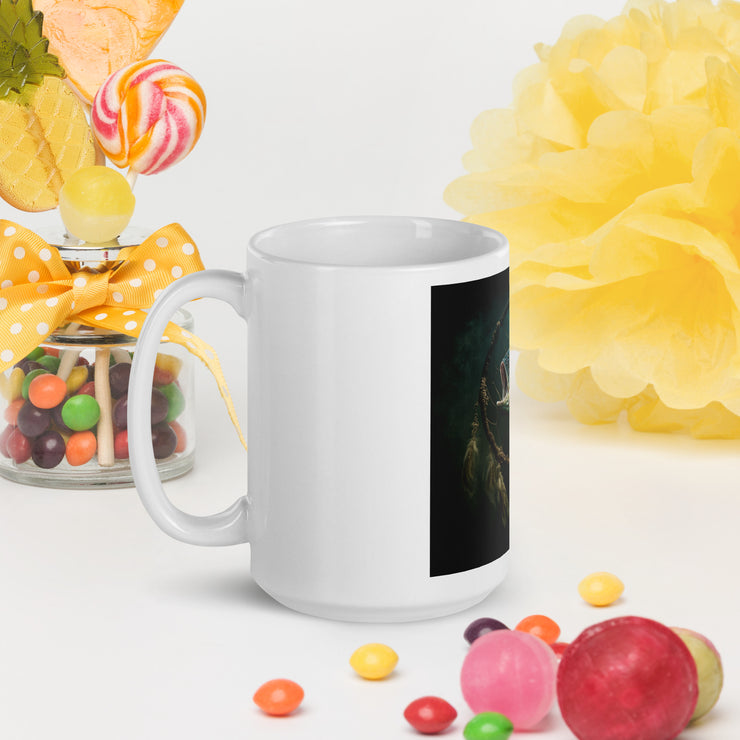 White glossy mug