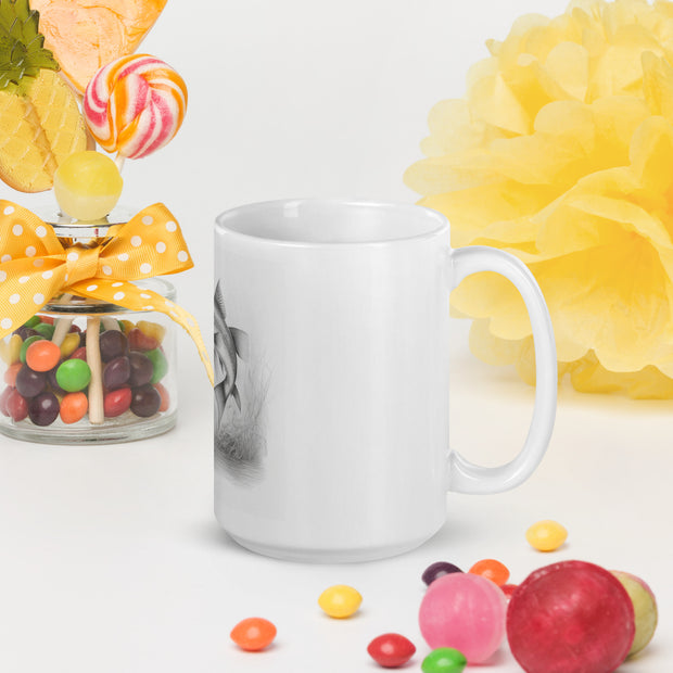 White glossy mug