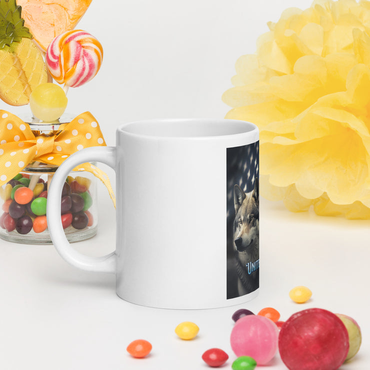 White glossy mug