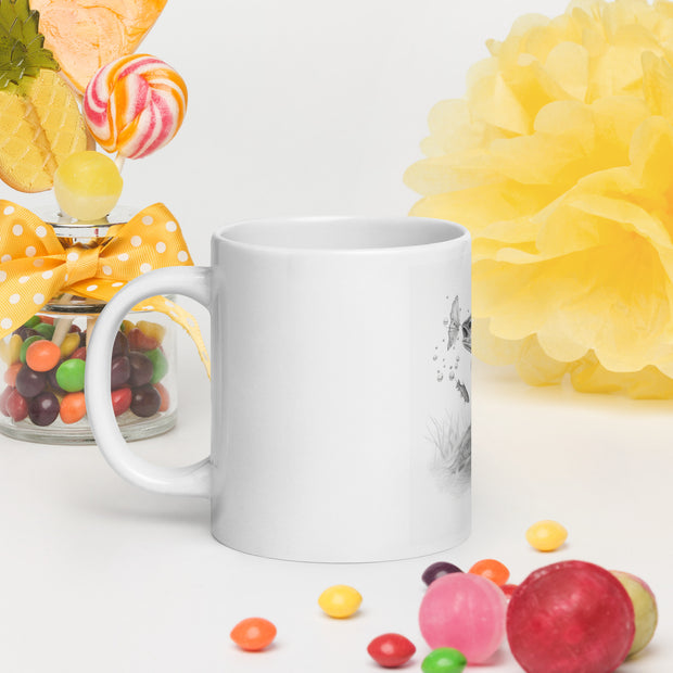 White glossy mug