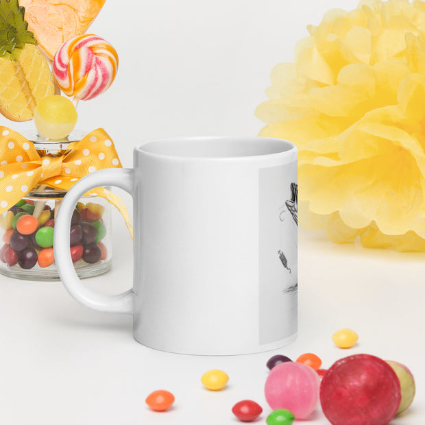 White glossy mug