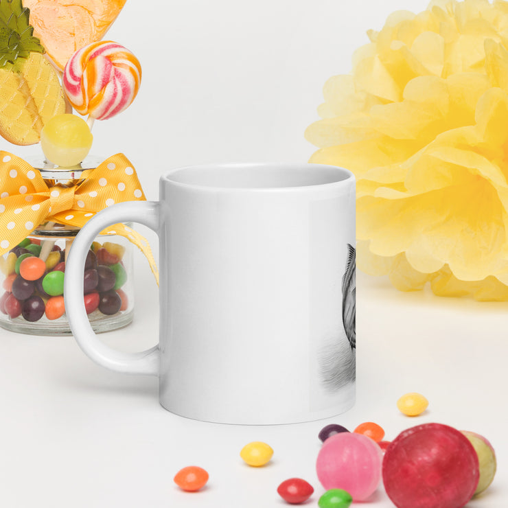 White glossy mug