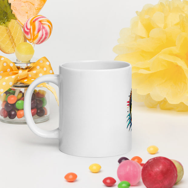 White glossy mug