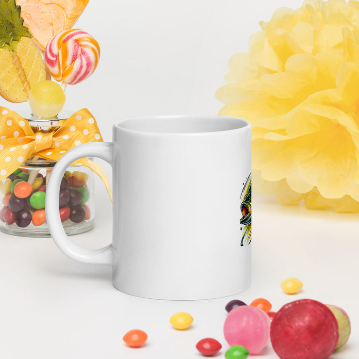 White glossy mug