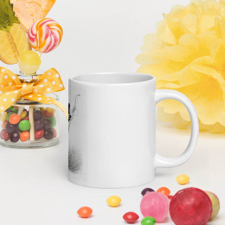 White glossy mug