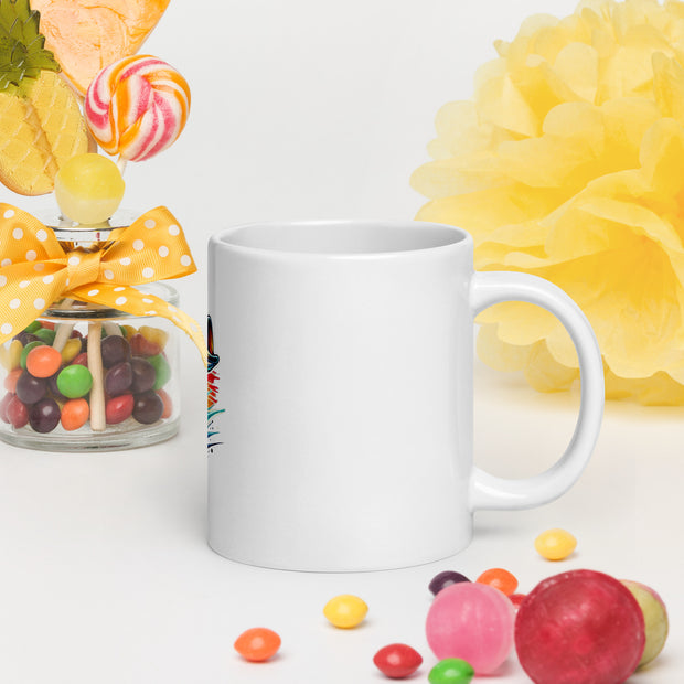 White glossy mug